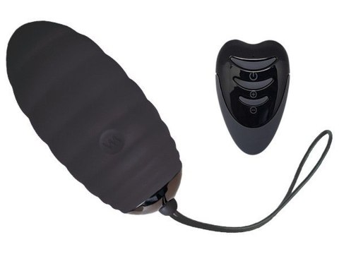 Jajko wibrujące silikonowe Adrien Lastic czarne z pilotem 7,5 cm