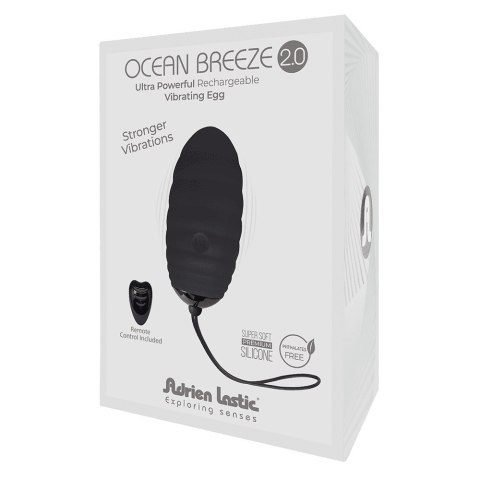 Jajko wibrujące silikonowe Adrien Lastic czarne z pilotem 7,5 cm