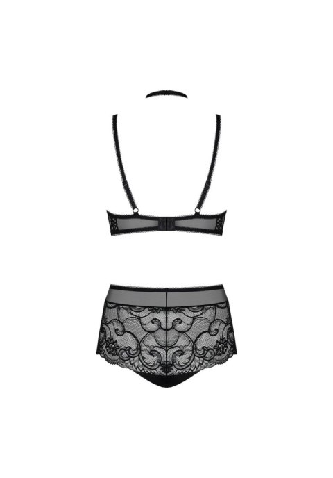 Komplet bielizny Obsessive Elizenes czarny L/XL z chokerem