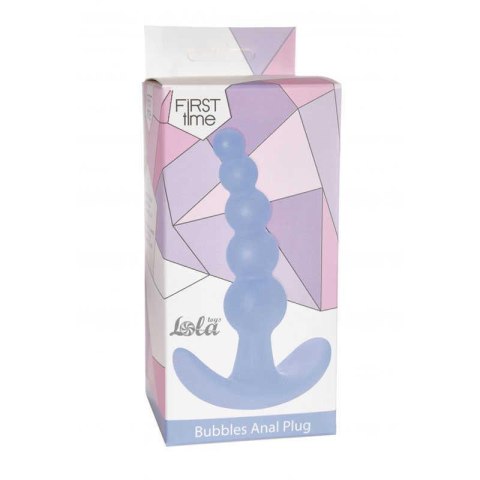 Korek analny Bubbles silikonowy Lola Toys niebieski 10 cm