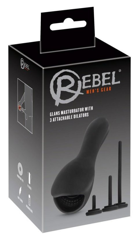 Masturbator Rebel do żołędzi z wibracją USB 14 cm