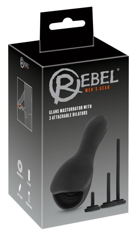Masturbator Rebel do żołędzi z wibracją USB 14 cm