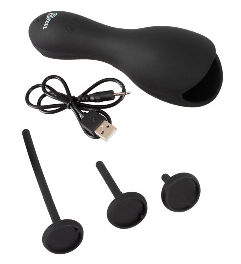 Masturbator Rebel do żołędzi z wibracją USB 14 cm