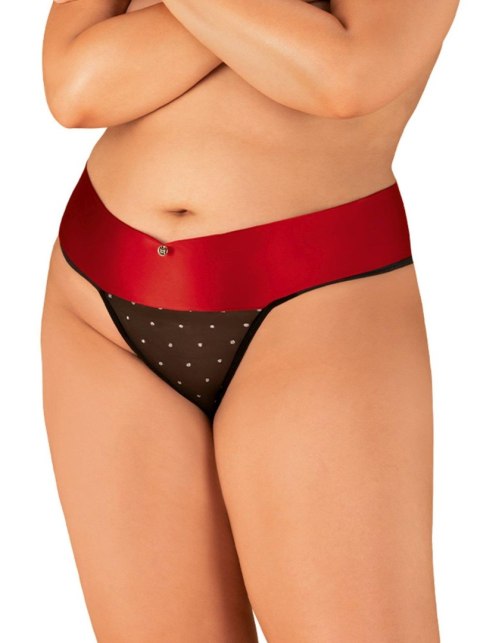 Stringi otwarte Obsessive Tienesy czarne 2XL/3XL