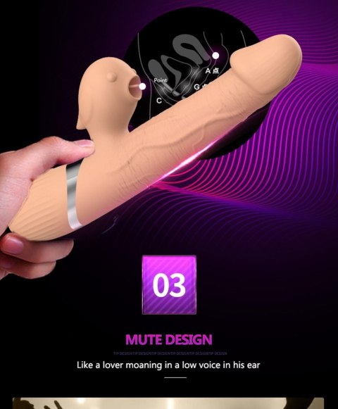 Wibrator posuwisty z językiem Lyla silikonowy USB