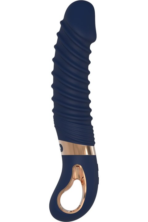 Wibrator punktu G Nereos granatowy silikonowy Dream Toys USB 23 cm