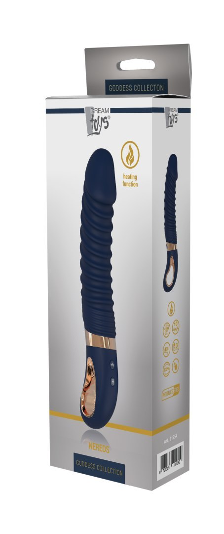 Wibrator punktu G Nereos granatowy silikonowy Dream Toys USB 23 cm