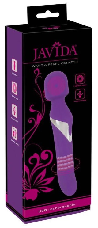 Wibrator wand z perłą Javida silikonowy USB 24 cm