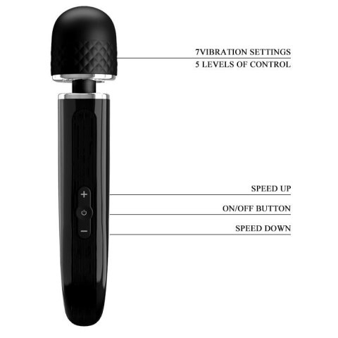 Masażer wibracyjny Pretty Love super mocny silikonowy czarny USB 24 cm