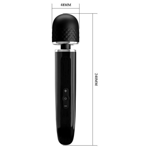 Masażer wibracyjny Pretty Love super mocny silikonowy czarny USB 24 cm