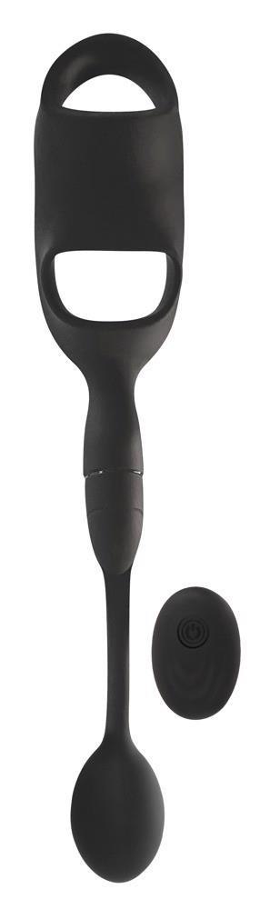Pierścień z wibrującym plugiem analnym Rebel z pilotem USB 33 cm