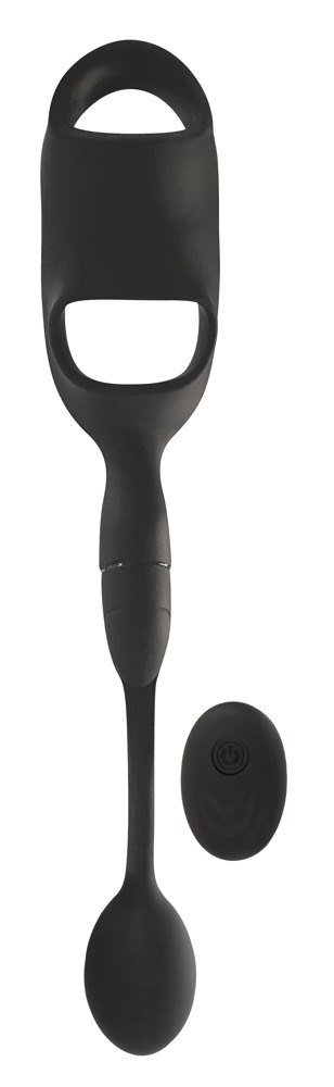 Pierścień z wibrującym plugiem analnym Rebel z pilotem USB 33 cm