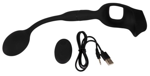 Pierścień z wibrującym plugiem analnym Rebel z pilotem USB 33 cm