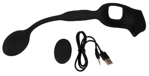 Pierścień z wibrującym plugiem analnym Rebel z pilotem USB 33 cm