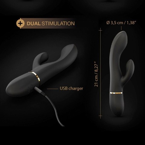 Wibrator króliczek Dorcel Glam Rabbit silikonowy czarny USB 21,8 cm