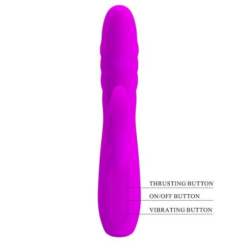 Wibrator króliczek pchający Pretty Love Melanie fioletowy silikonowy USB