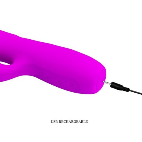 Wibrator króliczek pchający Pretty Love Melanie fioletowy silikonowy USB