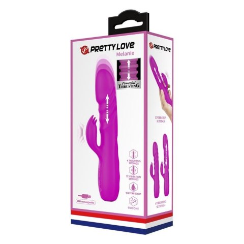 Wibrator króliczek pchający Pretty Love Melanie fioletowy silikonowy USB
