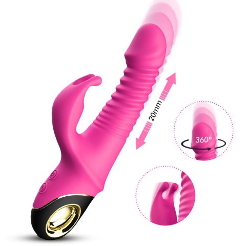 Wibrator króliczek silikonowy Zing pulsacyjnoobrotowy różowy 20cm