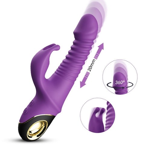 Wibrator króliczek silikonowy pulsacyjnoobrotowy Zing fioletowy 20cm