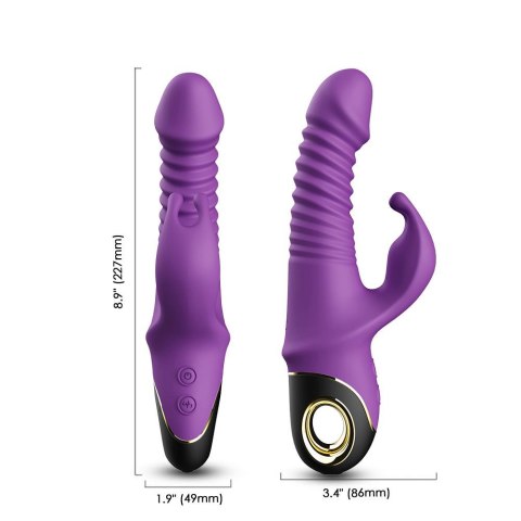 Wibrator króliczek silikonowy pulsacyjnoobrotowy Zing fioletowy 20cm