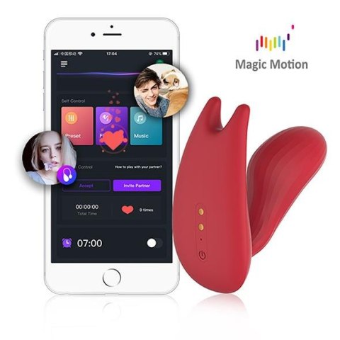 Wibrator noszony Magic Motion Umi z aplikacją podwójny silnik USB