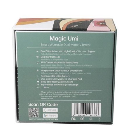 Wibrator noszony Magic Motion Umi z aplikacją podwójny silnik USB