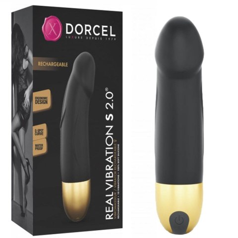 Wibrator silikonowy realistyczny Dorcel S czarny złoty USB 12 cm