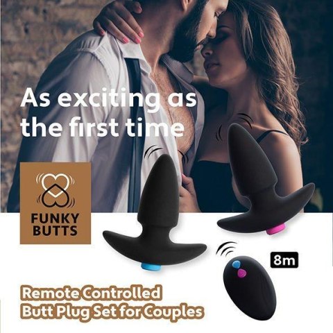 Zestaw korków analnych wibrujących FunkyButts FeelzToys z pilotem