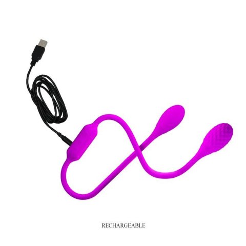 Jajko wibrujące dwustronne Pretty Love fioletowe USB silikonowe