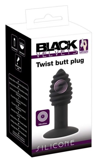 Korek analny wibrujący Black Velvets Twist 7 trybów USB