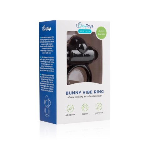 Pierścień erekcyjny wibrujący Bunny EasyToys czarny