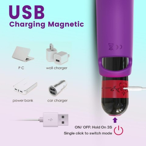 Silikonowa nakładka wibracyjna na palec Aurora fioletowa USB