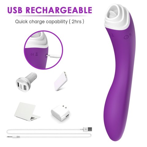 Stymulator łechtaczki Fairyland liżący fioletowy silikonowy USB