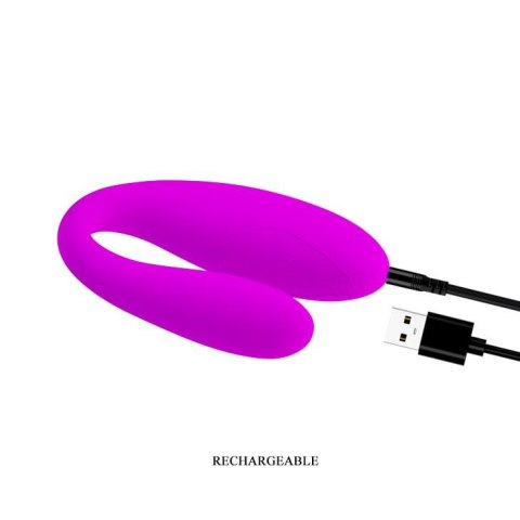 Stymulator łechtaczki Pretty Love Fascination fioletowy silikonowy USB