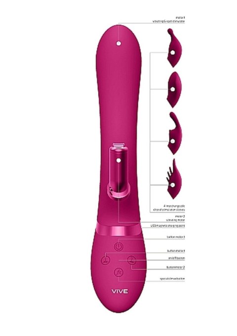 Wibrator króliczek Vive Chou silikonowy różowy USB 22 cm