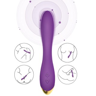 Wibrator punktu G Flamingo fioletowy silikonowy USB wodoodporny 22 cm