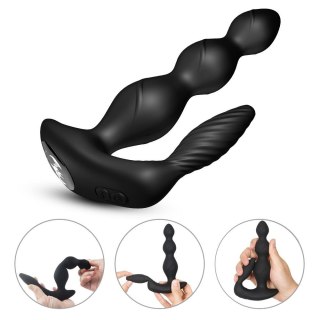 Wibrujący korek analny Maxfun czarny z pilotem USB 17 cm