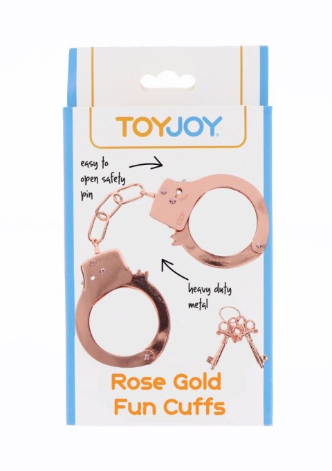 Kajdanki metalowe ToyJoy różowe złoto 6 cm