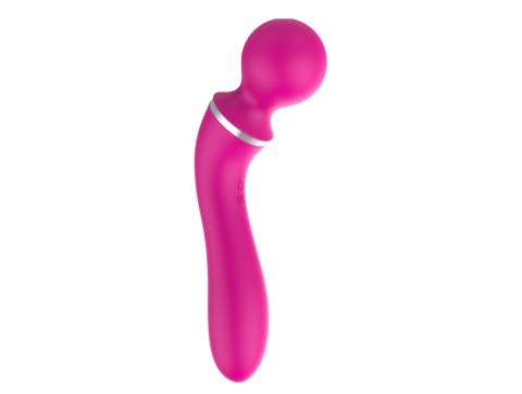 Masażer podwójny z nakładką silikonowy USB wodoodporny różowy 20 cm