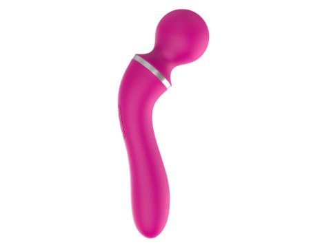 Masażer podwójny z nakładką silikonowy USB wodoodporny różowy 20 cm