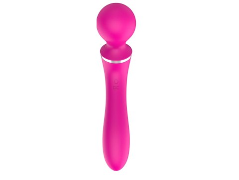 Masażer podwójny z nakładką silikonowy USB wodoodporny różowy 20 cm