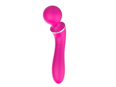 Masażer podwójny z nakładką silikonowy USB wodoodporny różowy 20 cm