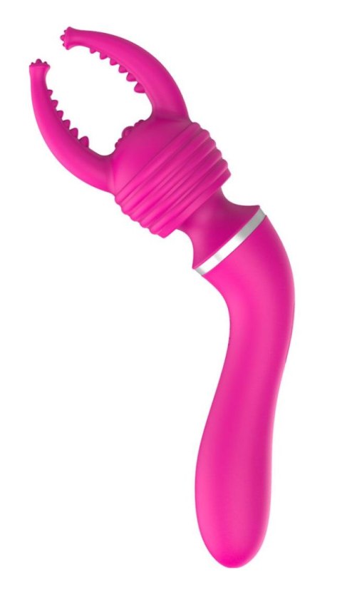 Masażer podwójny z nakładką silikonowy USB wodoodporny różowy 20 cm