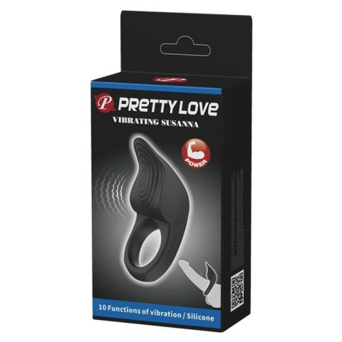 Pierścień erekcyjny wibrujący Pretty Love Susanna silikonowy czarny USB