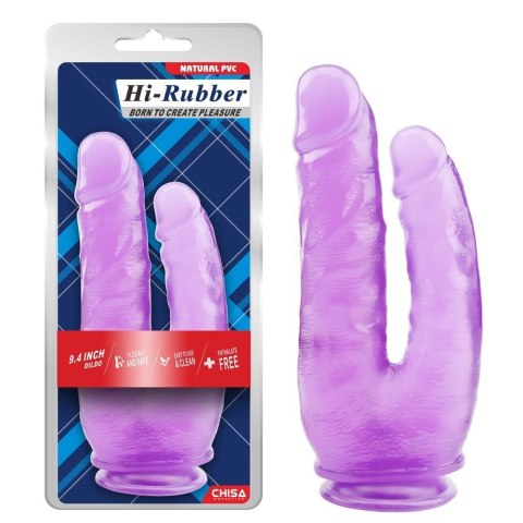 Podwójne dildo Hi Rubber fioletowe PVC 25 cm