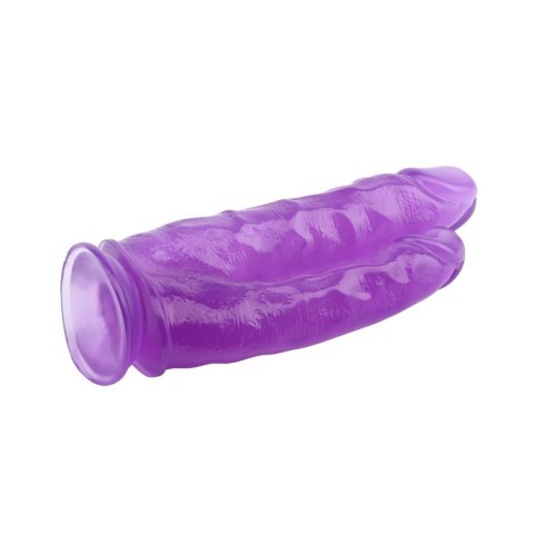 Podwójne dildo Hi Rubber fioletowe PVC 25 cm