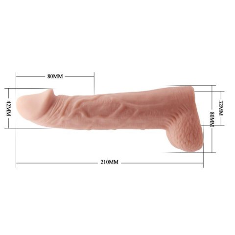 Przedłużka na penisa Baile realistyczna 8cm cielesna wodoodporna