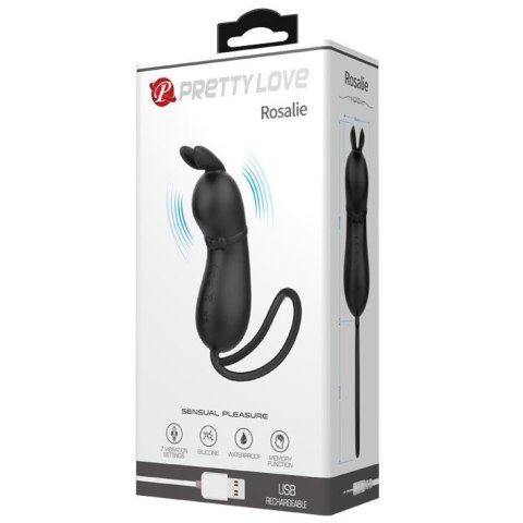 Wibrator króliczek Pretty Love Rosalie czarny silikonowy USB