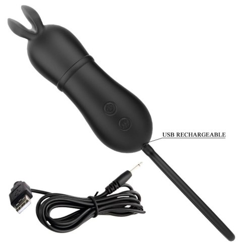 Wibrator króliczek Pretty Love Rosalie czarny silikonowy USB
